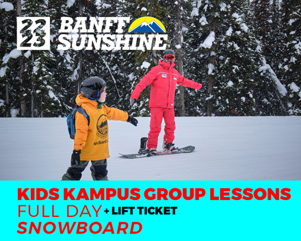 Kids Kampus 2 Full Days Snowboard Lesson & Lift (6-12 Years)