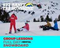 Adult/Teen Full Day Snowboard Group Lesson & Rental (13+)
