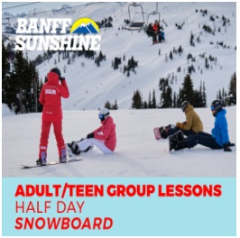 Group Lesson Adult/Teen Half Day PM Snowboard (13+Yrs)
