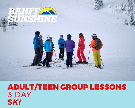 Adult/Teen 3 Full Day Group Ski Lessons (13+)