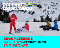 Adult/Teen Half Day AM Snowboard Group Lesson, Lift & Rental (13+)