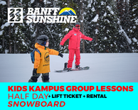 Kids Kampus Half Day AM Snowboard Lesson, Lift & Rental  (6-12 Years)
