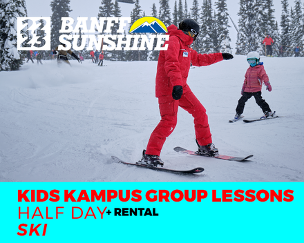 Kids Kampus Half Day AM Ski Lesson & Rental (6-12 Years)