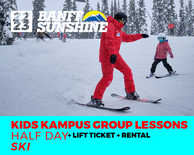 Kids Kampus Half Day PM Ski Lesson, Lift & Rental (6-12 Years)